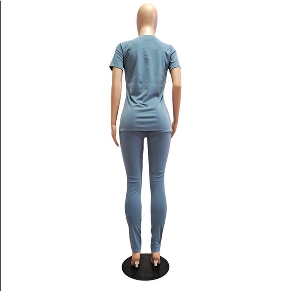 Short sleeve tee and creased 2 piece pants set - Picture 3 of 7